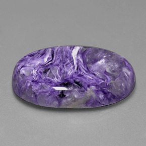 Charoíta violeta natural 38,15ct, corte oval, opaco
