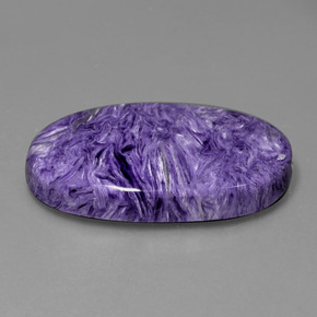 Charoíta violeta natural 53,84ct, corte oval, opaco