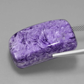 Charoíta violeta natural 45,84ct, almofada cortada, opaco