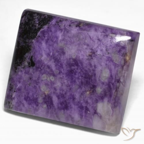 Charoíta violeta natural 28,73ct, baguete, opaco