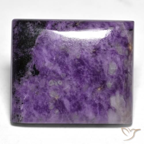 Charoíta violeta natural 28,73ct, baguete, opaco