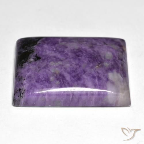 Charoíta violeta natural 28,73ct, baguete, opaco