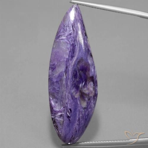 36.05ct Natural Violeta médio-escuro Charoite, Marquesa, Opaco