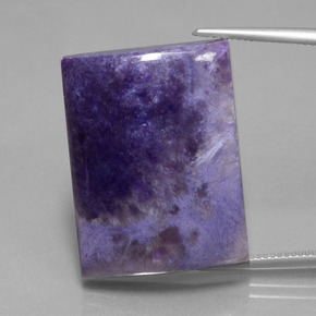 Charoíta violeta natural 45,37ct, baguete, opaco