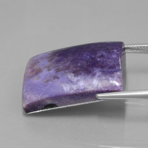 Charoíta violeta natural 45,37ct, baguete, opaco