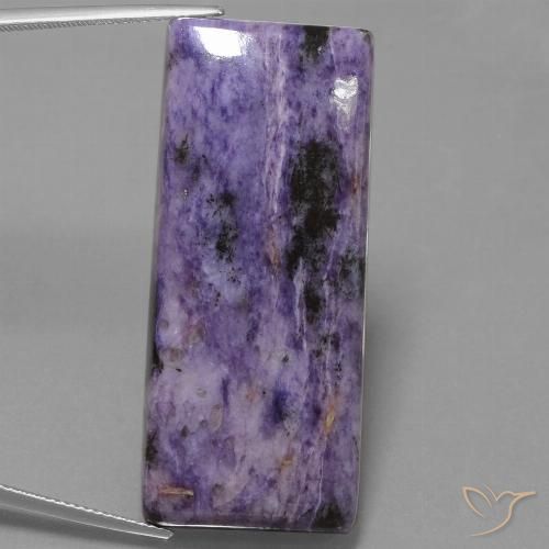 58.04ct Natural Violeta Profundo Charoite, baguete, Opaco