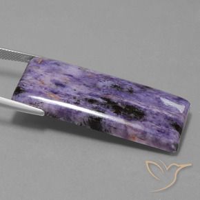 Charoite Violeta Profundo Natural 58.04ct, baguete, Opaco