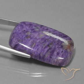 Charoite Violeta Profundo Natural 63.74ct, Almofada, Opaco