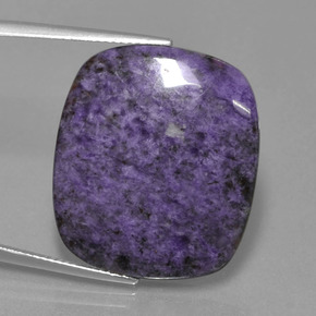 Charoíta violeta natural 22,52ct, almofada cortada, opaco