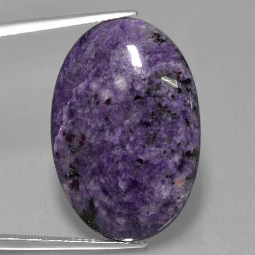 Charoite Violeta escuro Natural 26.72ct, Corte Oval, Opaco