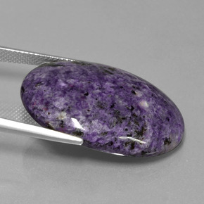 Charoite Violeta escuro Natural 26.72ct, Corte Oval, Opaco