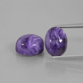 Pedras preciosas de charoíta violeta natural de  ct, corte oval, opaco
