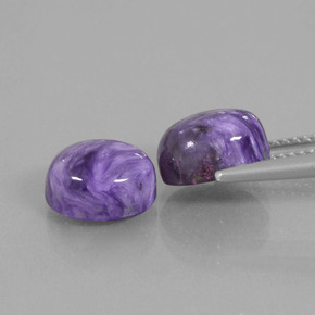 Pedras preciosas de charoíta violeta natural de  ct, corte oval, opaco
