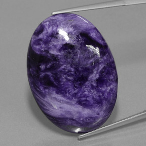 Charoite Violeta Profundo Natural 34.59ct, Corte Oval, Opaco