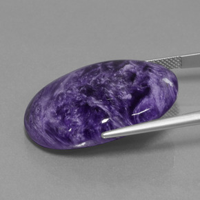 Charoite Violeta Profundo Natural 34.59ct, Corte Oval, Opaco