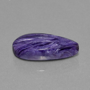 Charoíta violeta natural 9,07ct, formato de pêra, opaco