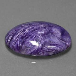 Charoíta violeta natural 22,88ct, corte oval, opaco