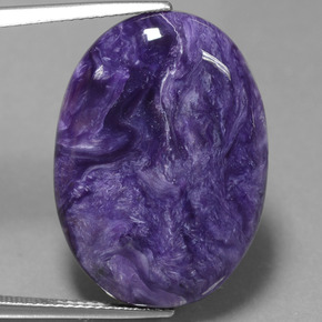 Charoíta violeta natural 17,12ct, corte oval, opaco