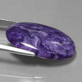 Charoíta violeta natural 17,12ct, corte oval, opaco