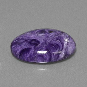 Charoíta violeta natural 14,65ct, corte oval, opaco