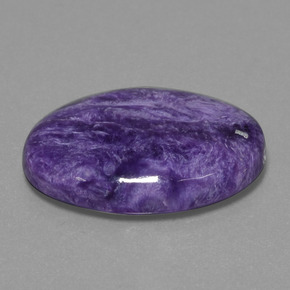 Charoíta violeta natural 19,87ct, corte oval, opaco