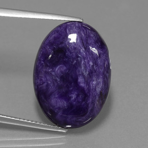 Charoíta violeta natural 15,00ct, corte oval, opaco