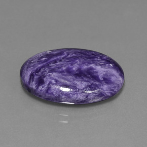 Charoíta violeta natural 15,36ct, corte oval, opaco