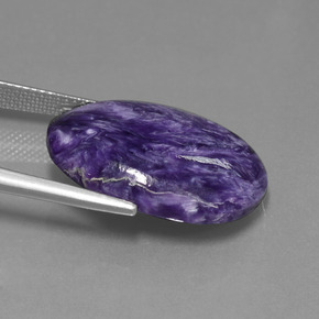Charoíta violeta natural 15,36ct, corte oval, opaco