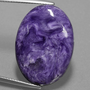 Charoíta violeta natural 19,58ct, corte oval, opaco