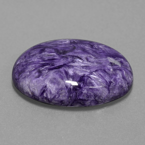 Charoíta violeta natural 22,22ct, corte oval, opaco