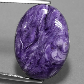 Charoíta violeta natural 15,67ct, corte oval, opaco