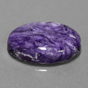 Charoíta violeta natural 15,67ct, corte oval, opaco
