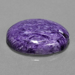 Charoíta violeta natural 15,38ct, corte oval, opaco