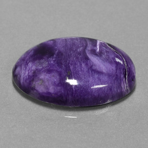 Charoíta violeta natural 15,04ct, corte oval, opaco