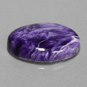 Charoíta violeta natural 13,36ct, corte oval, opaco