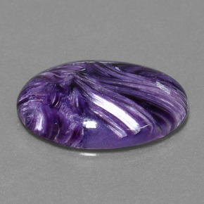 Charoíta violeta natural 11,10ct, corte oval, opaco