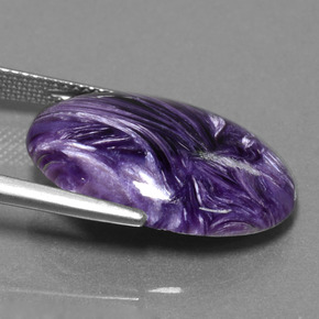 Charoíta violeta natural 11,10ct, corte oval, opaco