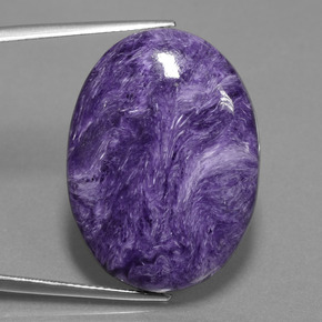 Charoíta violeta natural 33,16ct, corte oval, opaco