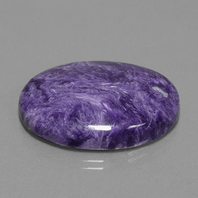 Charoíta violeta natural 33,16ct, corte oval, opaco