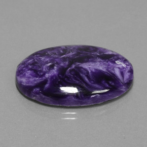 Charoíta violeta natural 29,03ct, corte oval, opaco