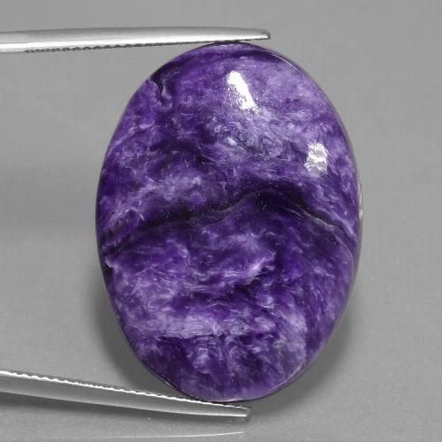Charoíta violeta natural 29,80ct, corte oval, opaco