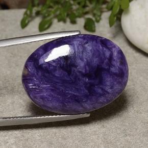 Charoíta violeta natural 18,80ct, corte oval, opaco