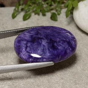 Charoíta violeta natural 18,80ct, corte oval, opaco