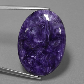 Charoíta violeta natural 29,06ct, corte oval, opaco