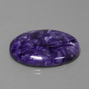 Charoíta violeta natural 29,06ct, corte oval, opaco