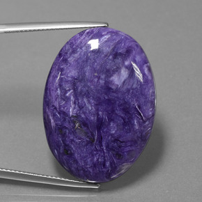 Charoíta violeta natural 29,96ct, corte oval, opaco