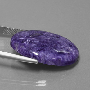 Charoíta violeta natural 29,96ct, corte oval, opaco