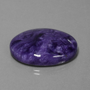 Charoíta violeta natural 35,11ct, corte oval, opaco