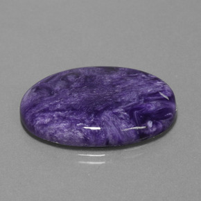 Charoíta violeta natural 26,43ct, corte oval, opaco
