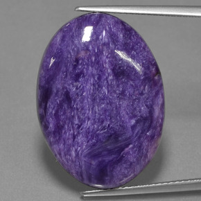 Charoíta violeta natural 16,68ct, corte oval, opaco